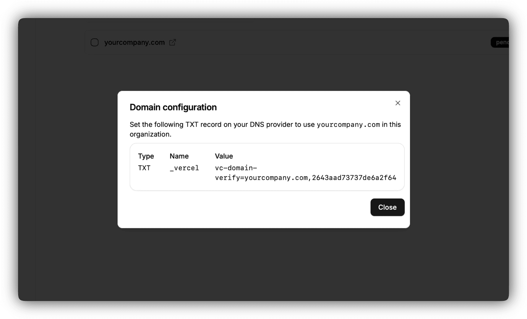 Domain verification