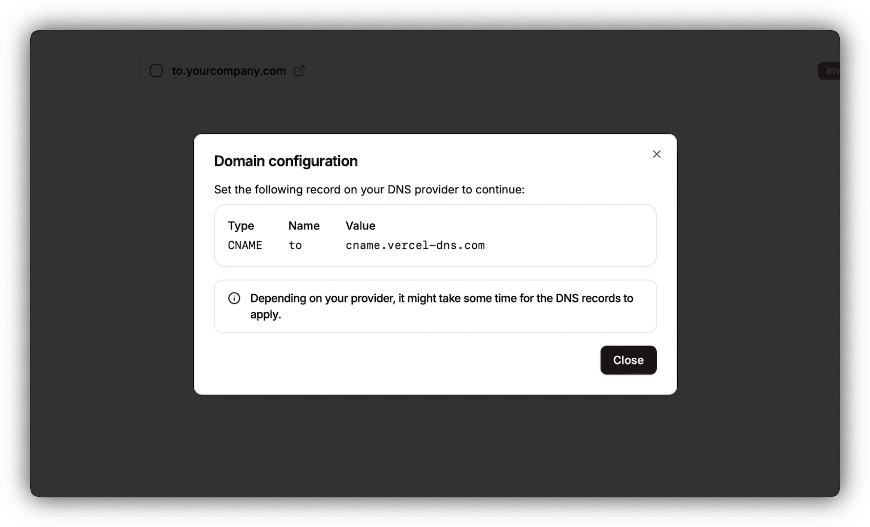 Subdomain configuration